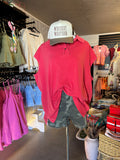 Red Collared Tunic Blouse
