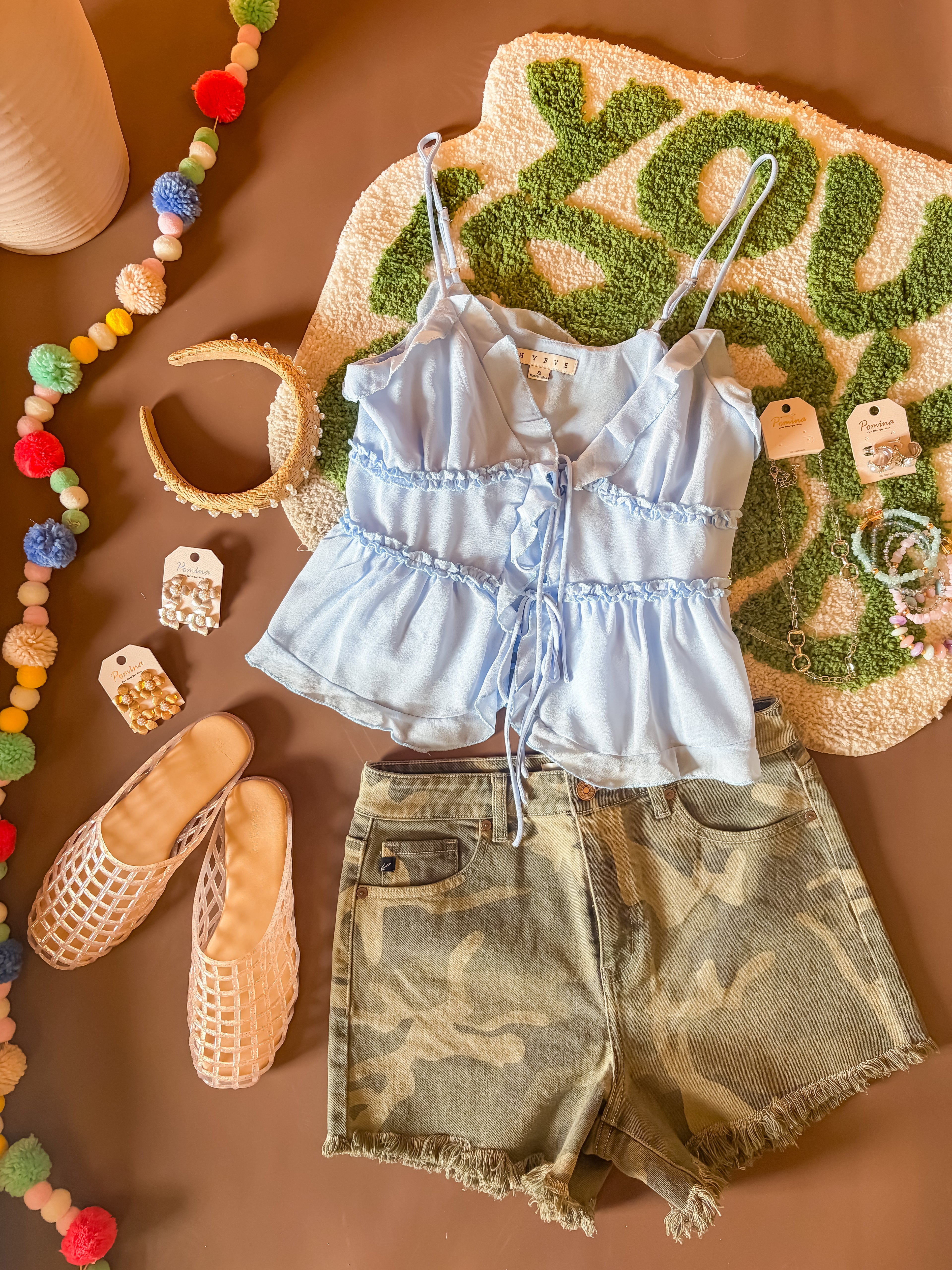 Baby Blue Ruffle Tank