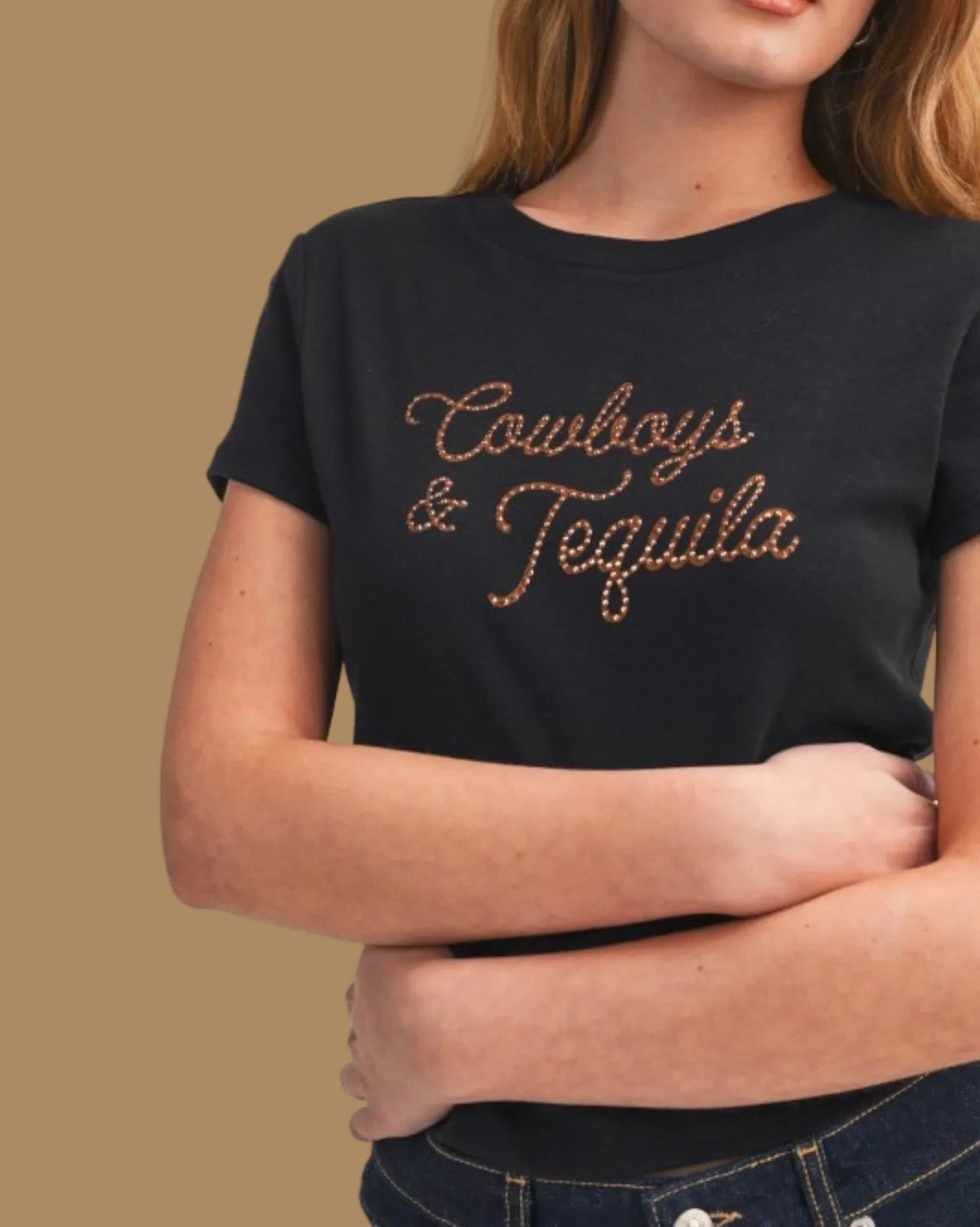 Cowboys & Tequila Rhinestone Top
